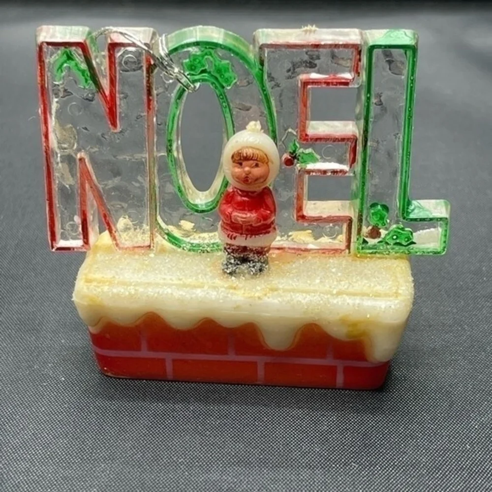 Vintage Xmas Acrylic NOEL Figurine 3
